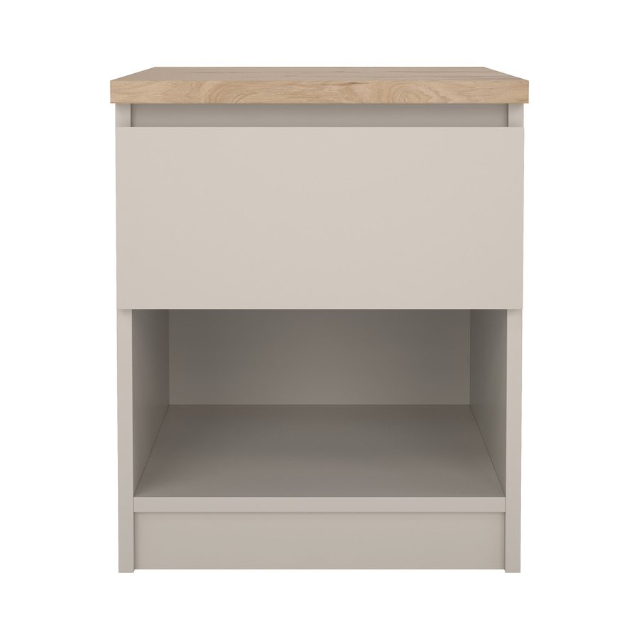 Tvilum Naia Nachttisch mit 1 Fach und 1 Schublade in Jackson Hickory und Kaschmirholz Beige, B: 40,4 cm, T: 40 cm, H: 50 cm - Bild 1