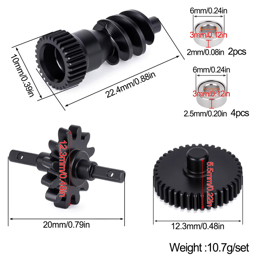 Fimonda Getriebe-Satz, 45-teiliges Set, Metall, Schwarz, 1:30 - Bild 2
