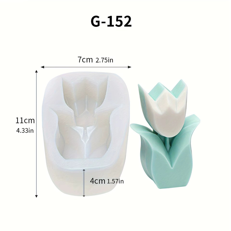Silikonform für Tulpen-Blumenkerzen zur Herstellung von Kerzen und Gipsschmuck - Bild 3