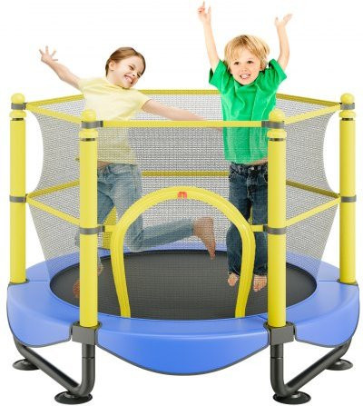 VEVOR Trampolin mit Sicherheitsnetz, Basketballkorb und Ocean Balls, ab 3 Jahren - Bild 1