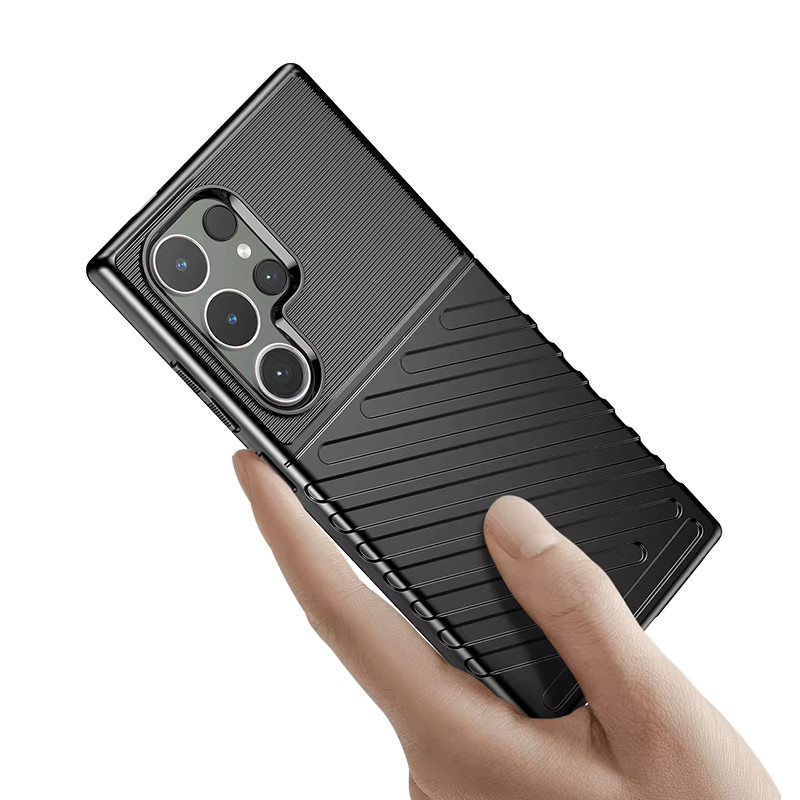 Stoßfeste Silikon-Handyhülle für Samsung Galaxy S24, S24 Plus und S24 Ultra in Schwarz - Bild 3