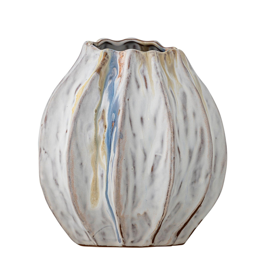 Bloomingville Vase Feray aus Keramik, gestreift, Natur, Höhe: 17 cm - Bild 1