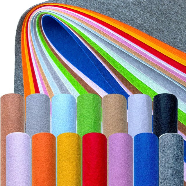 Findohope Filzstoff Vliesstoff in Grün und Multicolour für DIY Basteln und Patchwork, 1 mm dick - Bild 1