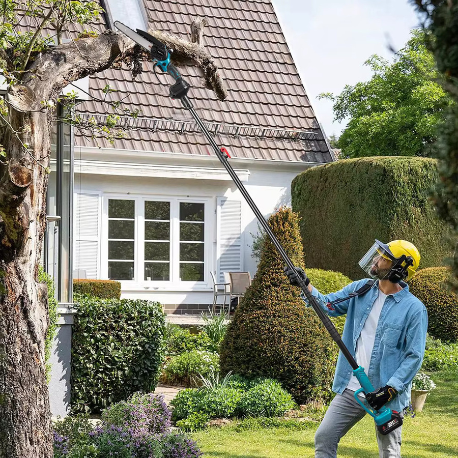 ONEVAN Bürstenlose elektrische Teleskopstange mit Akku als Astsäge und Gartenschneider inklusive Öler - Bild 3