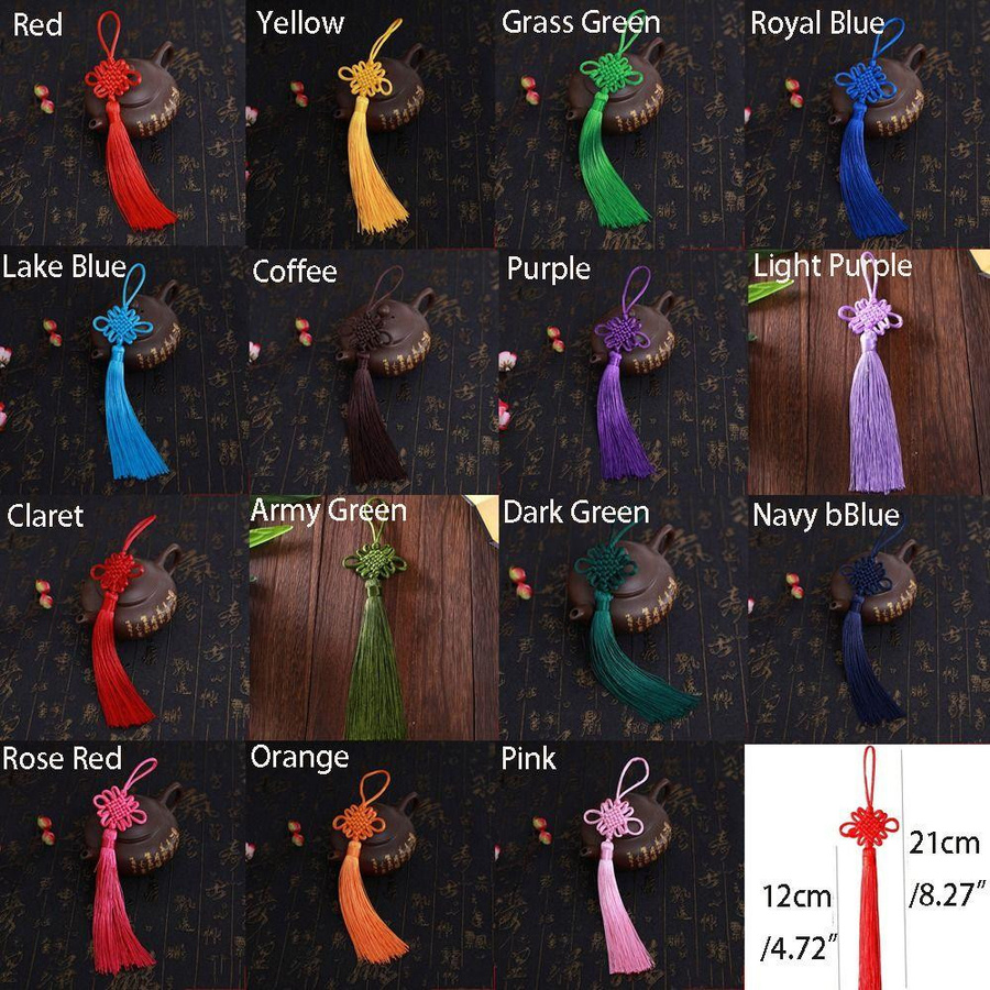 Traditioneller chinesischer Knoten Anhänger aus Polyester in Lichtlila für DIY-Projekte - Bild 1
