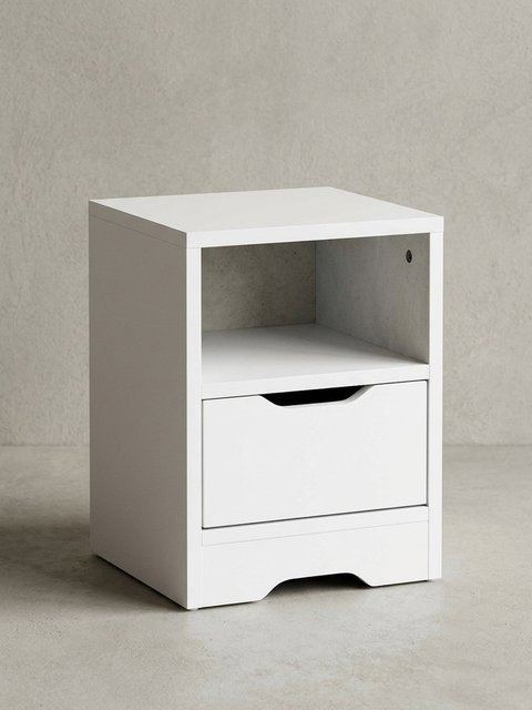 Moderner Nachttisch mit Schublade von KADIMA DESIGN in Weiß, B/T/H: 31 x 31 x 43 cm - Bild 1