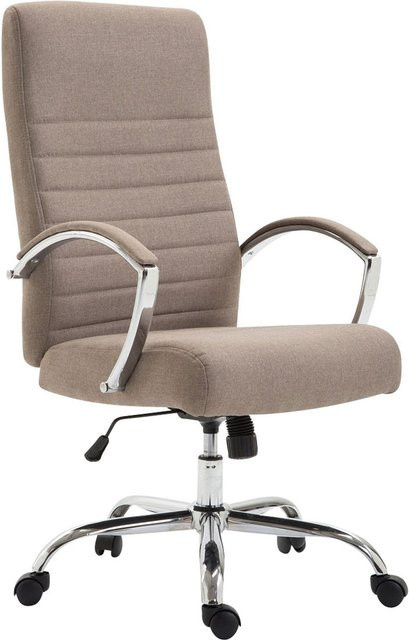 TPFLiving Bürostuhl Vallon Stoff in Beige mit Armlehnen und Rollen, B/T/H: 60 x 68 x 118 cm - Bild 1
