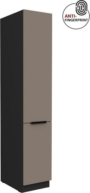 Küchen Hochschrank ARIA in Sandgrau matt mit Anti Fingerprint Effekt, Breite: 40 cm - Bild 1
