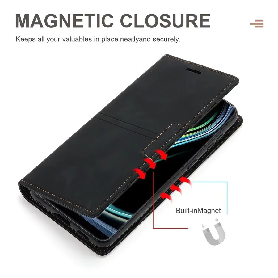 Leder-Brieftaschenhülle mit Kartenfach für Samsung Galaxy S26 Ultra, S26 Plus, S26, S25 FE, A07, A15, A16, A17, A26, A36, A37, A55, A56, A57 in Schwarz oder Lila - Bild 4