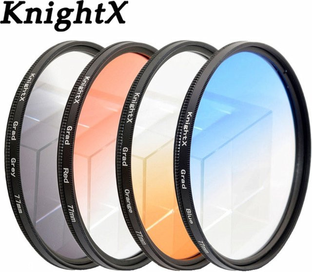 Knightx Kamera Objektiv Filter Set in Blau, Orange, Rot und Grau für Canon EOS, Sony und Nikon, Durchmesser: 52mm, 58mm, 77mm - Bild 1