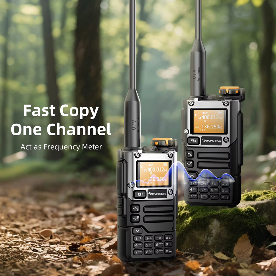QUANSHENG UV-K5(8) V3 Walkie-Talkie in Schwarz mit 5W, 50-600MHz, Air-Band RX, 2MB Speicher und USB-C Anschluss - Bild 3