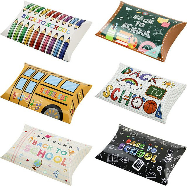 Bunte Geschenkboxen in Schulbus-Design aus Papier für den Schulanfang und Geburtstage - Bild 1