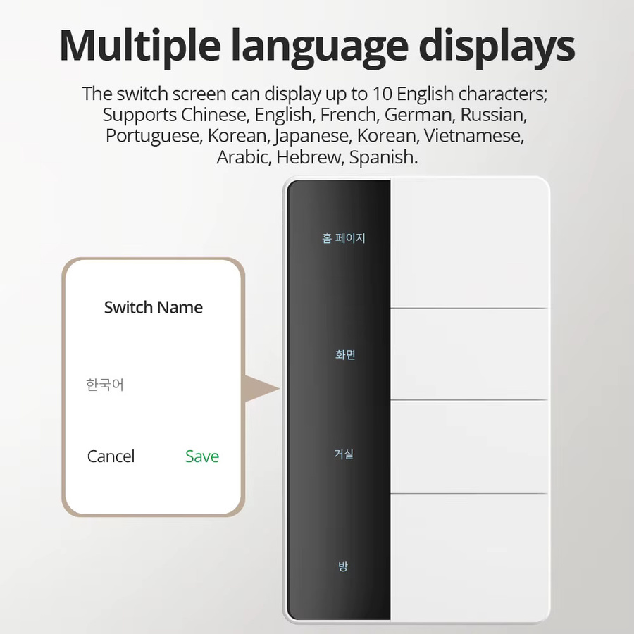 Zemismart Zigbee Display Switch mit Big Button in Weiß, kompatibel mit Tuya, Alexa und Google Home - Bild 2