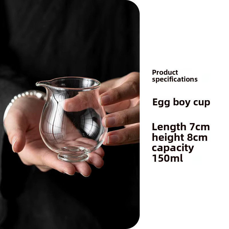 Fairness Cup aus hitzebeständigem Borosilikatglas im chinesischen Stil, transparent, Meer - Bild 6