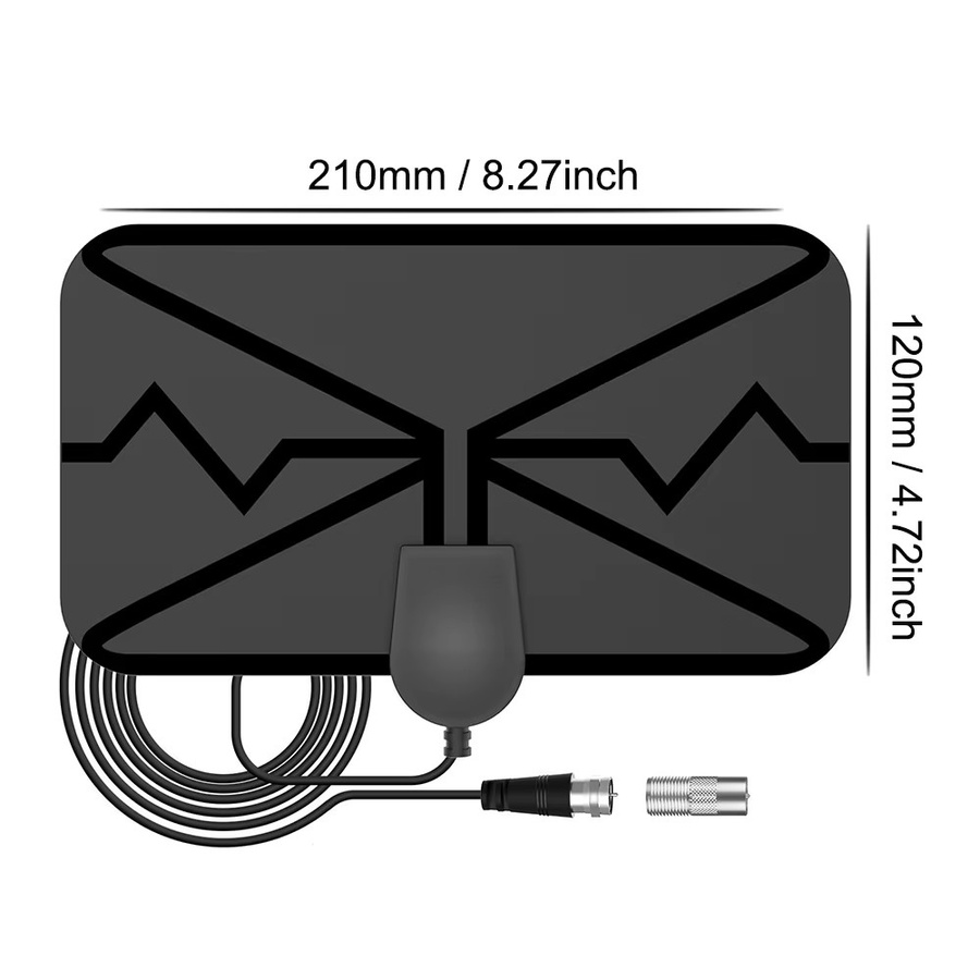 4K HDTV Innen-Digitalantenne mit 25dB Verstärkung für hochauflösenden Fernempfang in Schwarz - Bild 2