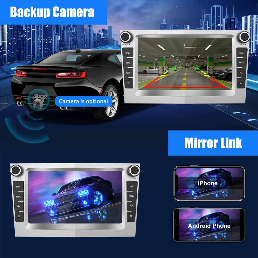 ESSGOO Android 14 Autoradio mit 7 Zoll Display, 64GB, Wireless CarPlay und Android Auto, GPS, Bluetooth, Schwarz, passend für Opel Astra G H, Corsa C D und Vectra - Bild 5