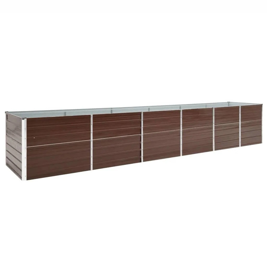 vidaXL Garten-Hochbeet aus verzinktem Stahl in Braun, B/T/H: 480 x 80 x 77 cm - Bild 2