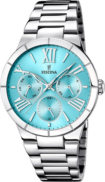 Festina Armbanduhr, Quarz, Edelstahl, Blau, 37 mm, Damen - Bild 1