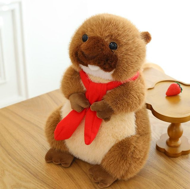 Joyful toys Murmeltier Puppe, Plüschtier, 70 cm, Rot, Braun - Bild 1