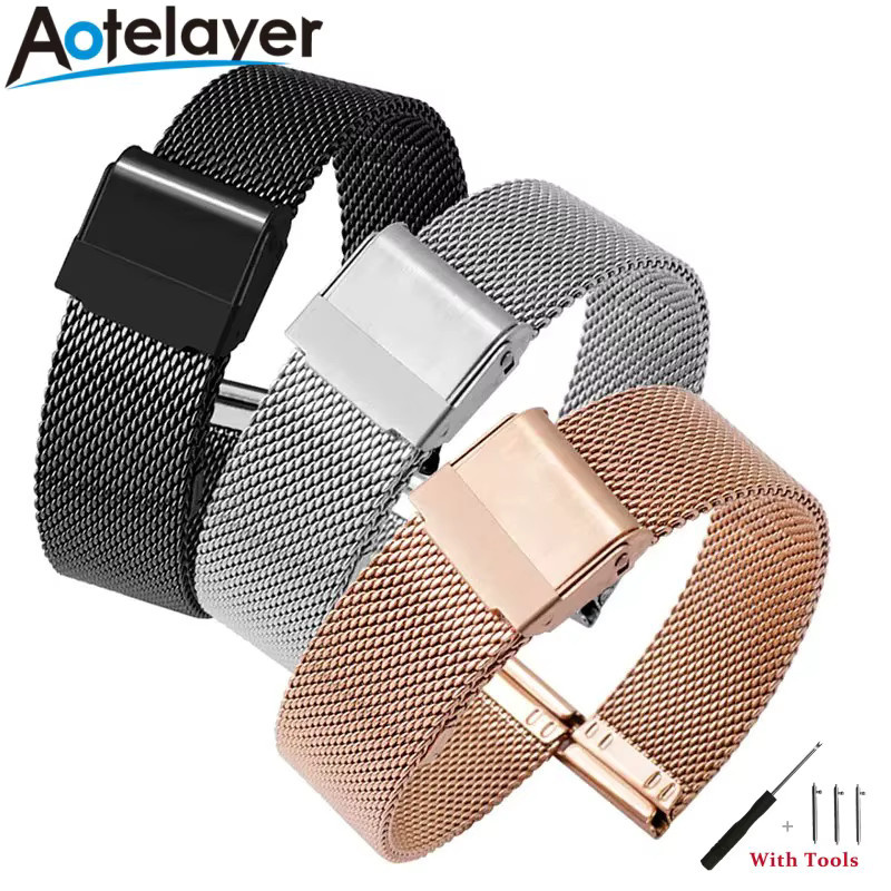 Aotelayer Uhrenarmband Milanaise, Edelstahl, Unisex - Bild 3