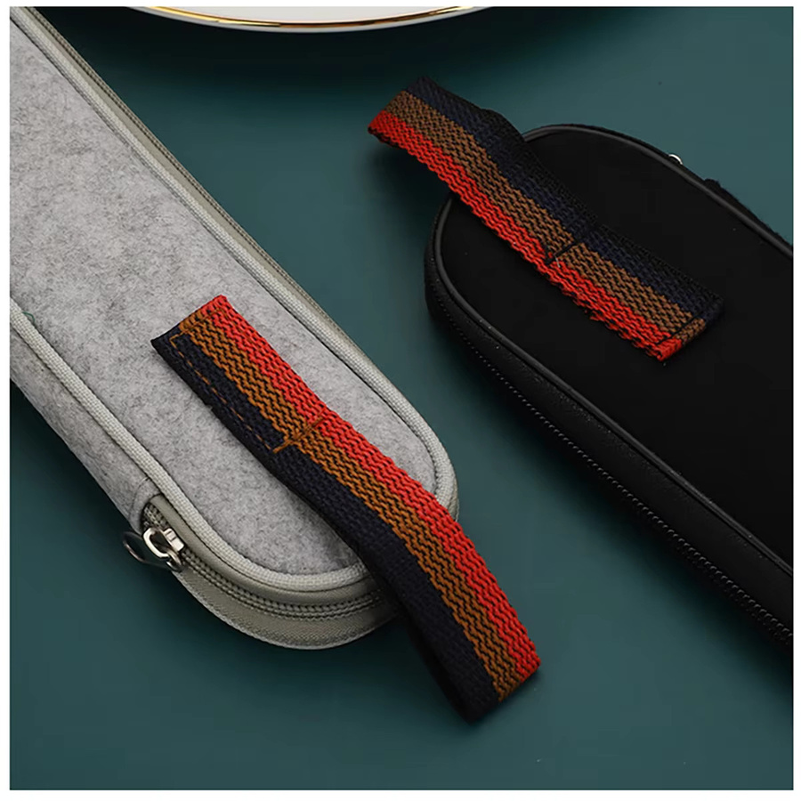 AJOYOUS 8-teiliges tragbares Besteckset in Silber mit Etui für Outdoor, Picknick und Reise, bestehend aus Gabel, Löffel, Messer und Stäbchen in mattem Design - Bild 3