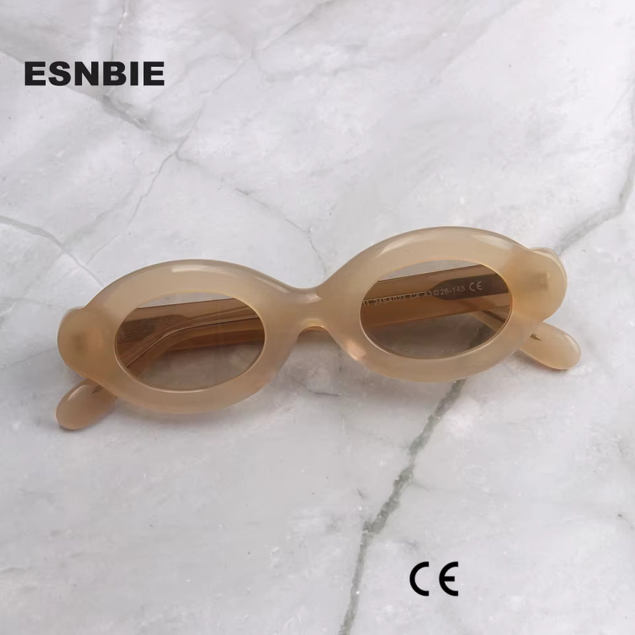 ESNBIE Sonnenbrille Oval, Acetat, Vollrand, beige, Damen - Bild 2