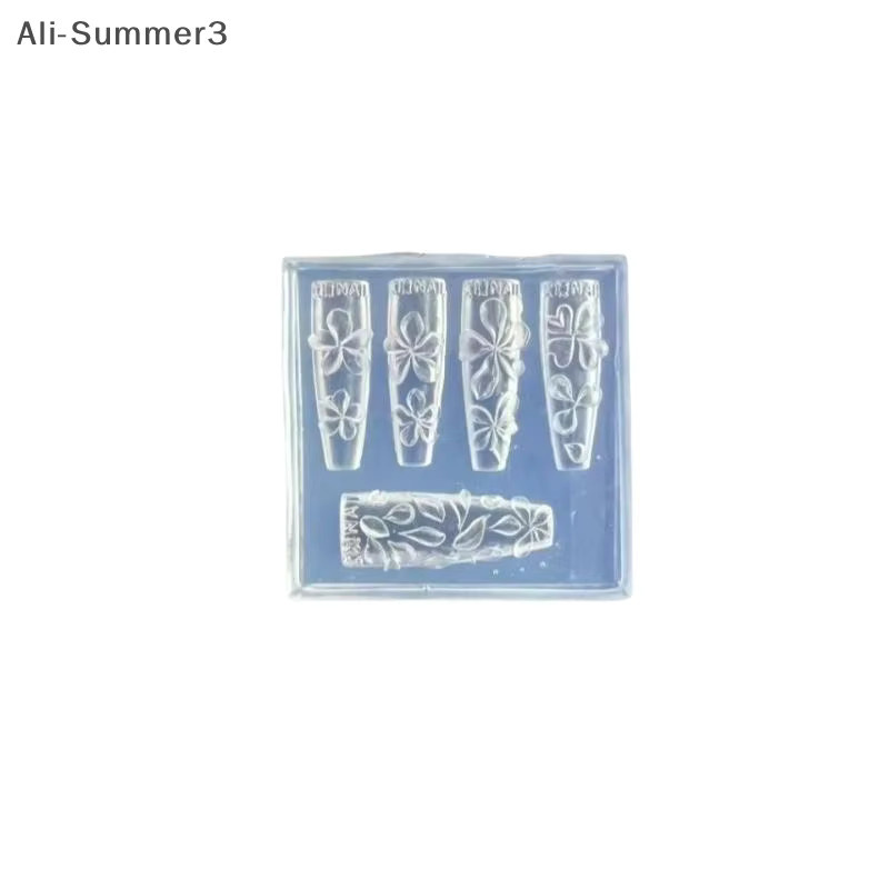 3D Silikon Blume Nail Art Schnitzform, Hibiskus Blumen Vorlage, Transparent - Bild 3