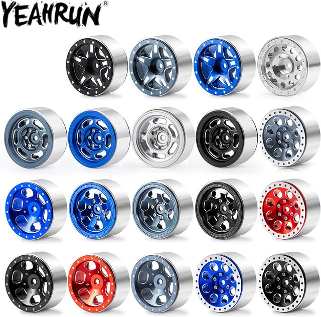YEAHRUN Beadlock Felge Radnabe, 4-teiliges Set, Metall, Grau, 1:18 - Bild 1