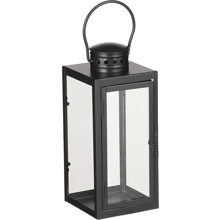 Mica Decorations Laterne Arzilla in Schwarz mit modernem Design aus Metall und Glas, B/T/H: 10 x 10 x 23,5 cm - Bild 2