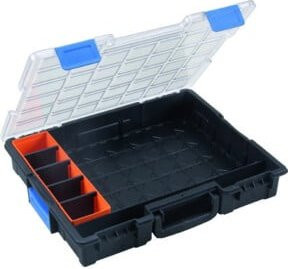 Allit Sortimentskasten mit 18 Fächern und 4 Trennstege in Schwarz Transparent, B/T/H: 44,0 x 35,5 x 7,6 cm - Bild 1