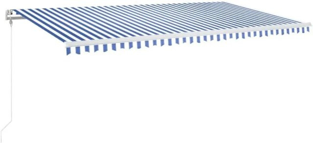 vidaXL Automatische Markise mit Fernbedienung in Blau-Weiß, B: 600 cm, T: 350 cm - Bild 1
