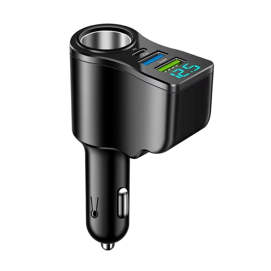 Multifunktionaler 66 W Auto-Ladegerät mit 4 Ports und Dual USB PD Schnellladegerät für iPhone, Huawei und iPad, Farbe: Schwarz - Bild 6
