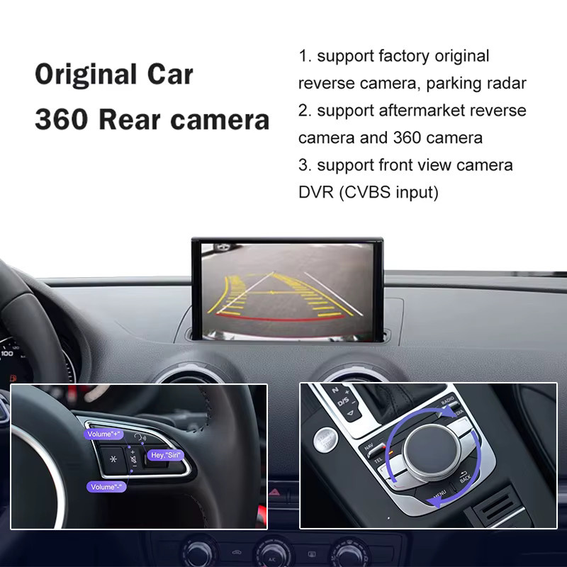 WRWD Kabelloses CarPlay und Android Auto Interface-Modul für Audi A3 A4 A5 Q2 Q5L Q7 (2013-2018) inklusive Rückfahrkamera in Schwarz - Bild 6