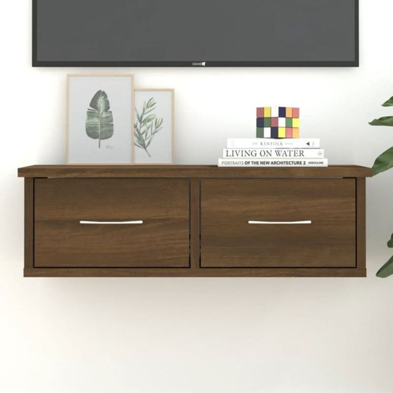 Vidaxl Wandschrank in Braun Eichen-Optik aus Holzwerkstoff, Modern, B/T/H: 60 x 26 x 18,5 cm - Bild 1