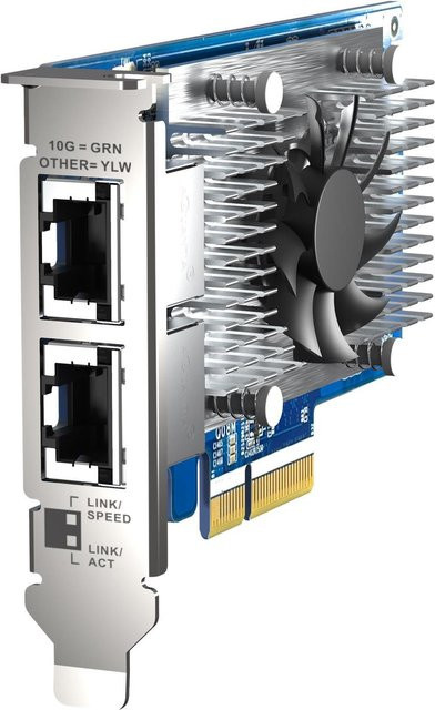 QNAP QXG-10G2T-X710 Netzwerkadapter PCIe 3.0 x4 Low-Profile mit 2x 10Gb Ethernet in Silber - Bild 1