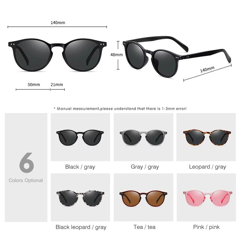 LM Sonnenbrille, Rund, Vollrand, TR90, polarisiert, Unisex - Bild 3