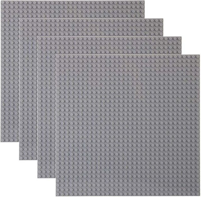 Yiran toy Klassische Grundplatten-Bausteinplatten, 4er-Set, Grau, ab 6 Jahren - Bild 1