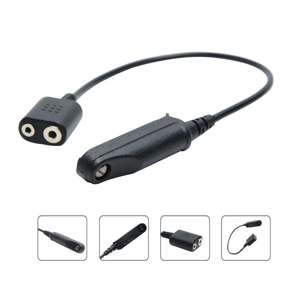 Baofeng Adapterkabel für wasserdichte Funkgeräte UV-9R Pro und UV-XR zu 2-Pin Headset Lautsprecher Mikrofon in Schwarz - Bild 2