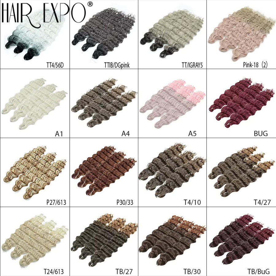 Anna Haar Haar Extensions, Synthetisch, Tiefe Welle, Ombre Blonde, 3er Pack - Bild 2
