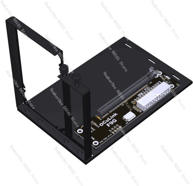 F9G OcuLink externe Grafikkarte Dockingstation in Schwarz mit PCIe 4.0 und 64 Gbit/s Schnittstelle im offenen ATX-Design - Bild 1