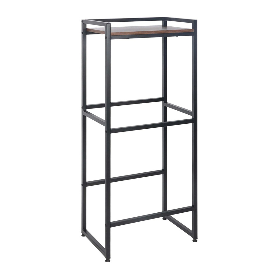 Relaxdays Getränkekistenregal im Industrial-Design aus Metall und MDF, Schwarz-Braun, H: 117 cm, B: 47 cm, T: 32 cm - Bild 2