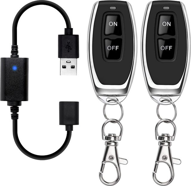 CENTURY AOKE Kabelloser RF-Fernbedienungsschalter Treiber für LED-Lichtstreifen und Ventilatoren, DC 5V USB, Schwarz - Bild 1