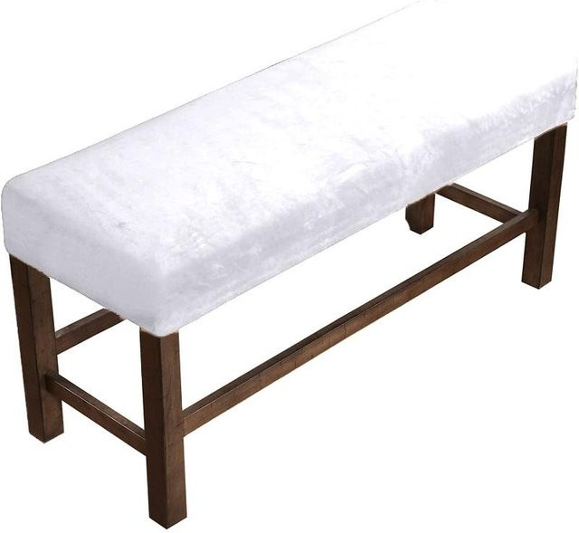 Elastische Samt Stuhlbezüge für Esszimmer und Wohnzimmer in Weiß - Bild 1