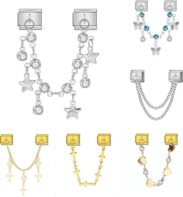 MoBuy Charm-Link, Edelstahl, Silber, Unisex - Bild 1