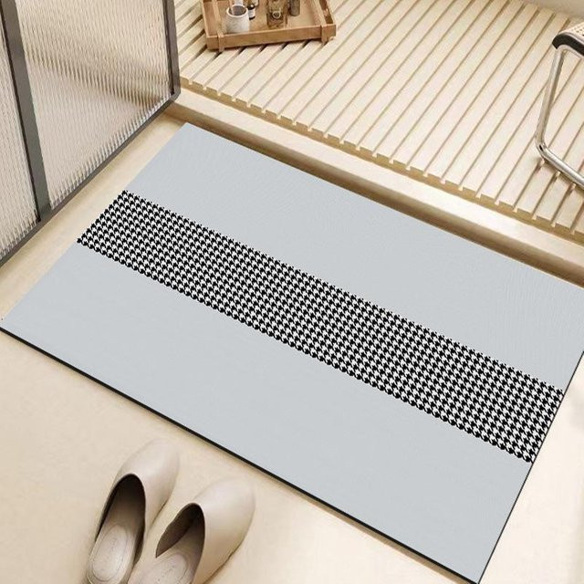 Saugfähige Badezimmer-Bodenmatte von Yiran Furniture in Grau, rutschfeste und schnell trocknende Toiletten-Fußmatte, B/T: 60 x 40 cm - Bild 1