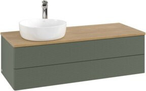 V&B Waschtischunterschrank Antao mit Frontstruktur und Beleuchtung in Eiche Honig, B/T/H: 120 x 50 x 50 cm - Bild 1