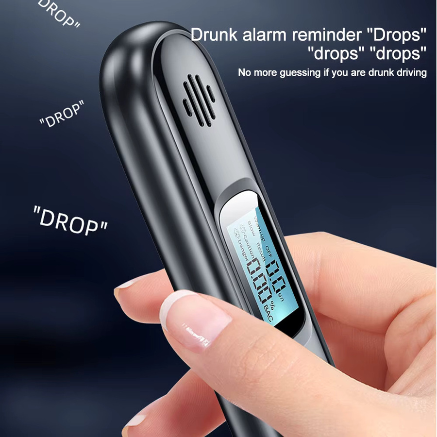 Kebidumei Tragbarer berührungsloser Alkoholtester, professionelles hochpräzises Diagnosetool, Schwarz - Bild 2