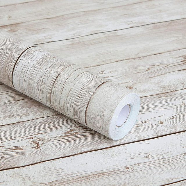 Selbstklebende Vintage-Holz-Tapete in Grau, wasserfeste dekorative Wandverkleidung aus PVC, Breite: 40 cm, Länge: 1 m - Bild 1