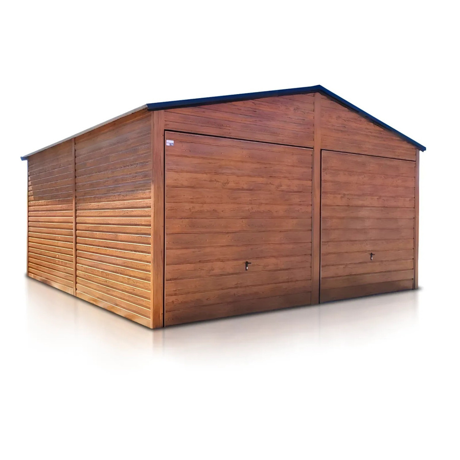 Liderstal Doppelgarage Premium aus Blech mit Satteldach und Schwingtor in Holzoptik, B/T/H: 600 x 360 x 240 cm - Bild 2