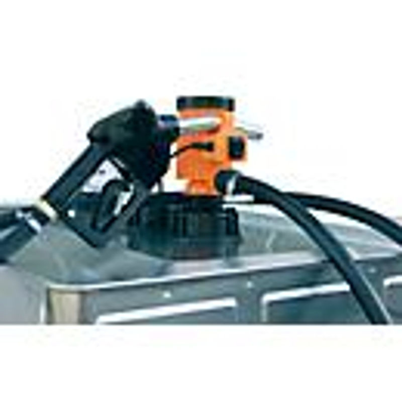 CEMO Elektropumpe 12V in Orange mit 25 l/min Förderleistung, 4 m Anschlusskabel mit Klemmen, 6 m Schlauch und Automatik-Zapfpistole - Bild 2